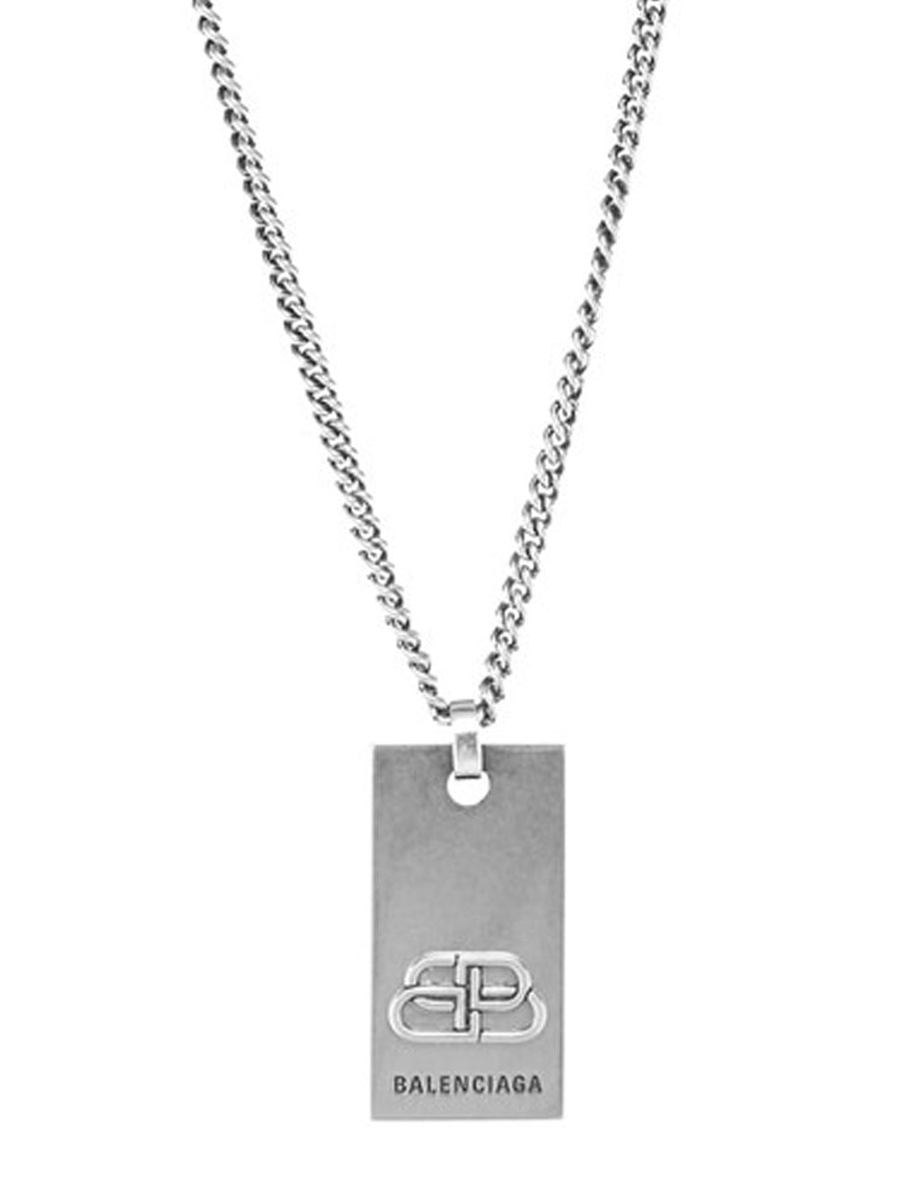 Balenciaga Logochain Choker Necklace in Metallic  Lyst